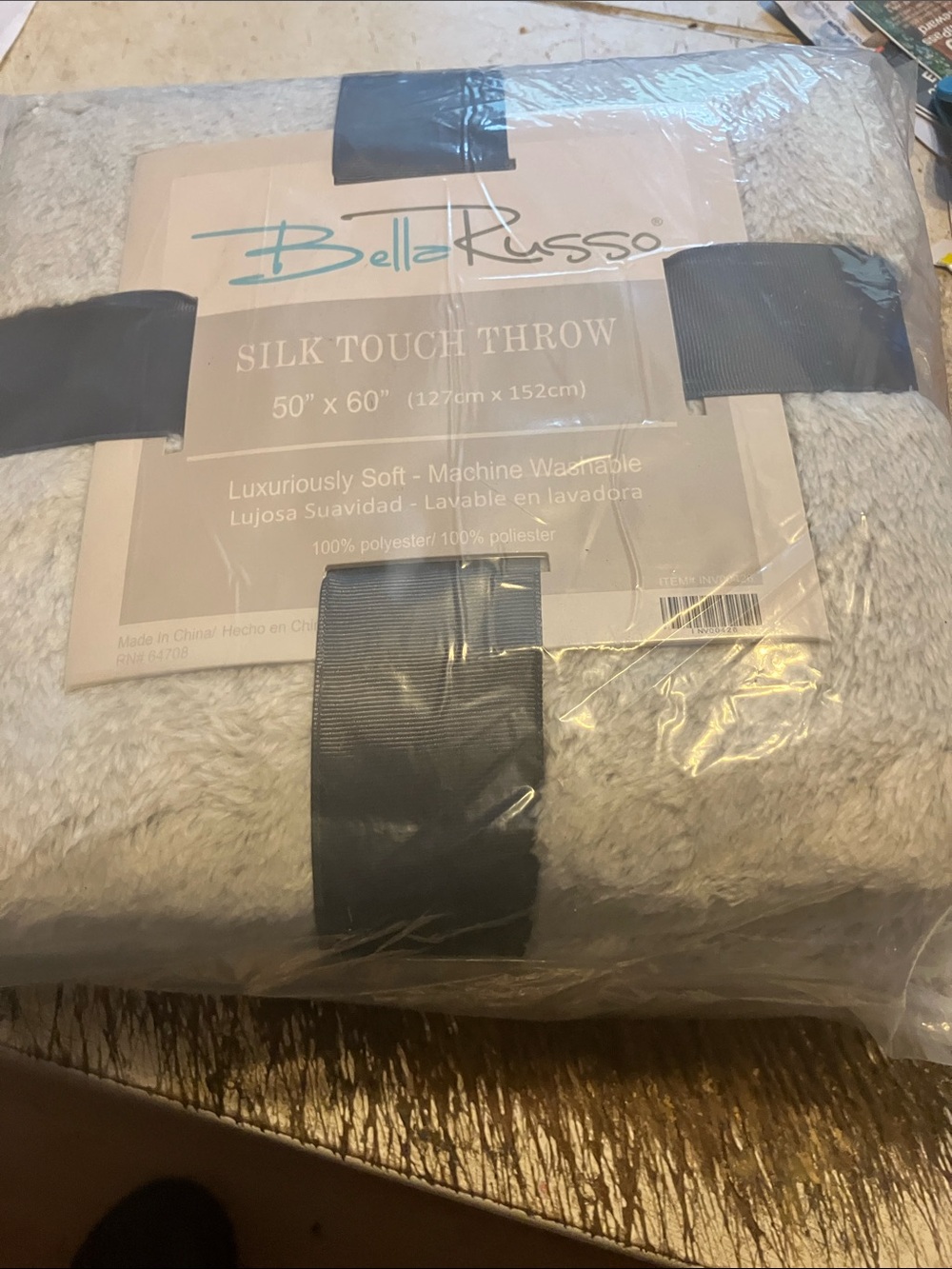 Bella Russo Silk Touch Throw Blanket in Light Gray